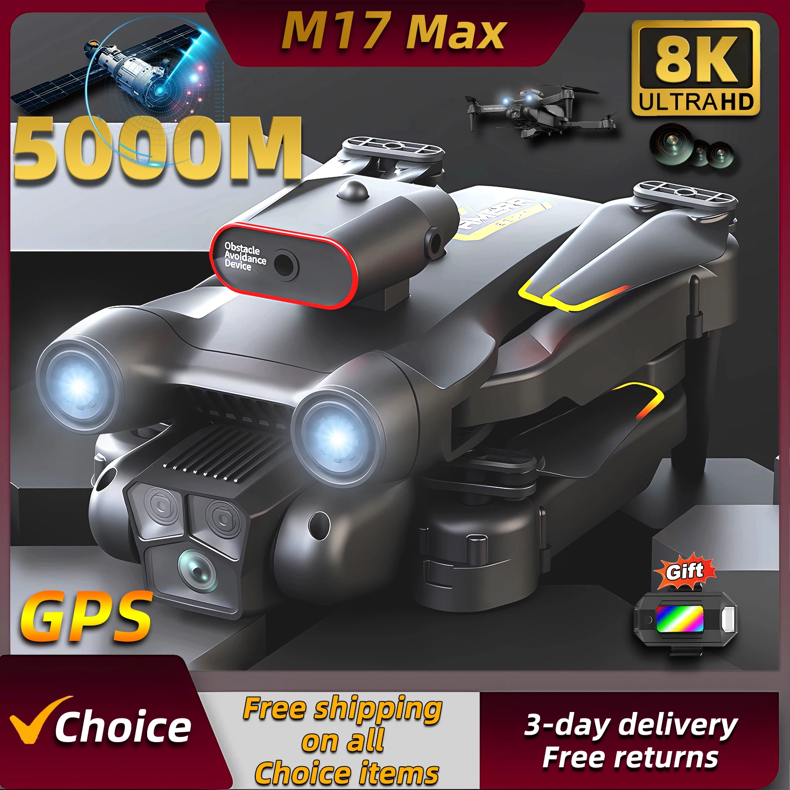 Drone Beacon Light - Novo Drone M17 Max 8K Profissional